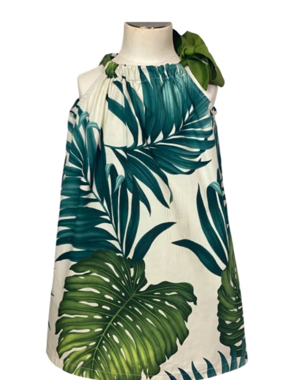 Coradorables by Cora Spearman Signature Ribbon Dress - Monstera (Girls, Size M)